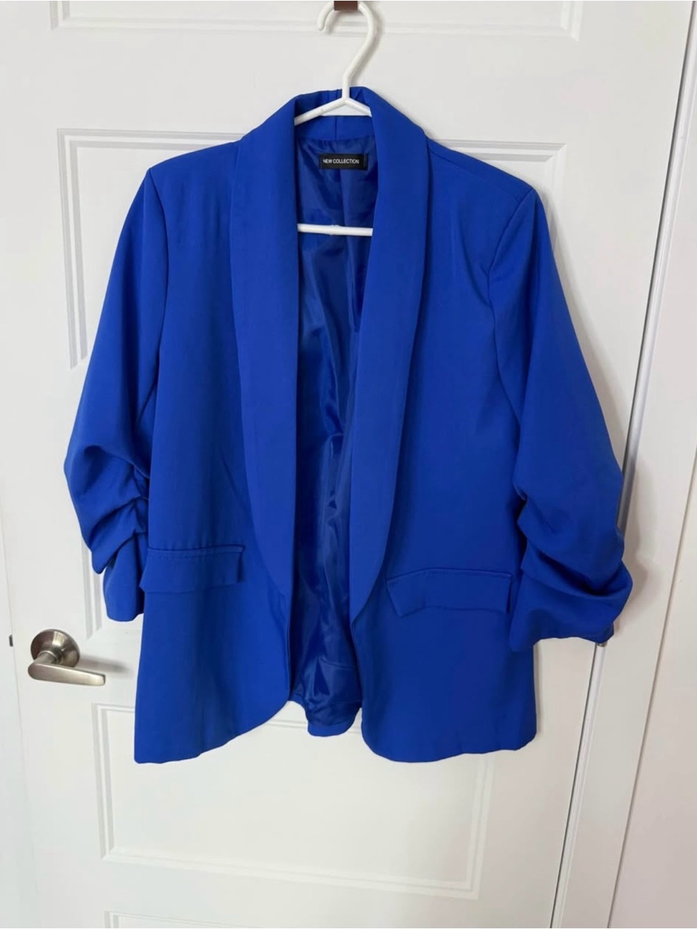 Womens Royal Blue Open Front Blazer